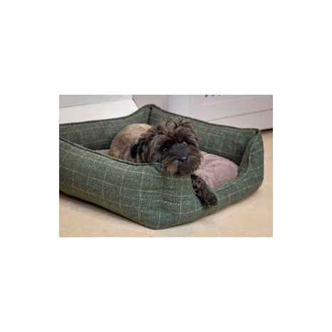 House of Paws Moss Tweed Rectangle Bed