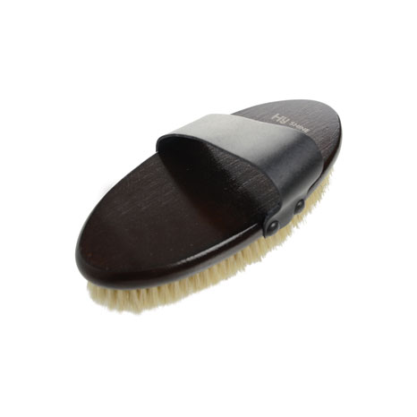 HySHINE Deluxe Body Brush With Goat Hair and Massage Pad