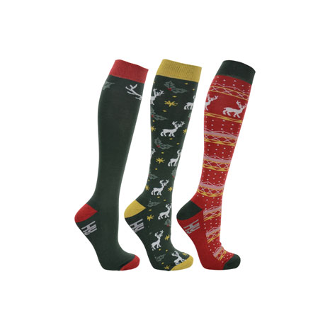 Hy Equestrian Christmas Socks (Pack of 3)