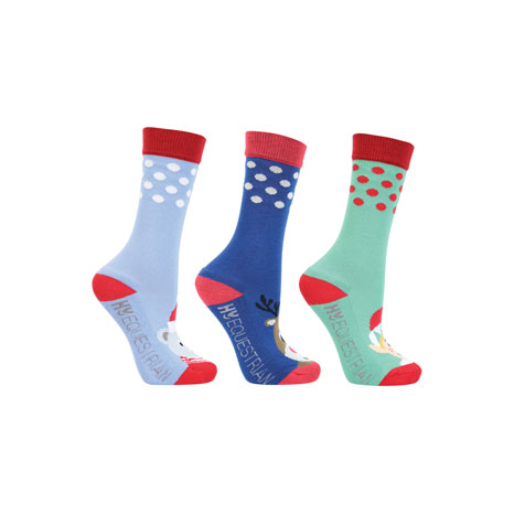 Hy Equestrian Children's Christmas Character Socks (Pack of 3)