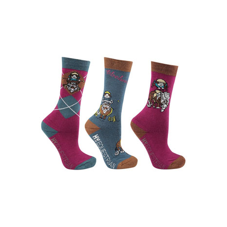 Hy Equestrian Children's Thelwell Collection Pony Friends Socks (Pack of 3)